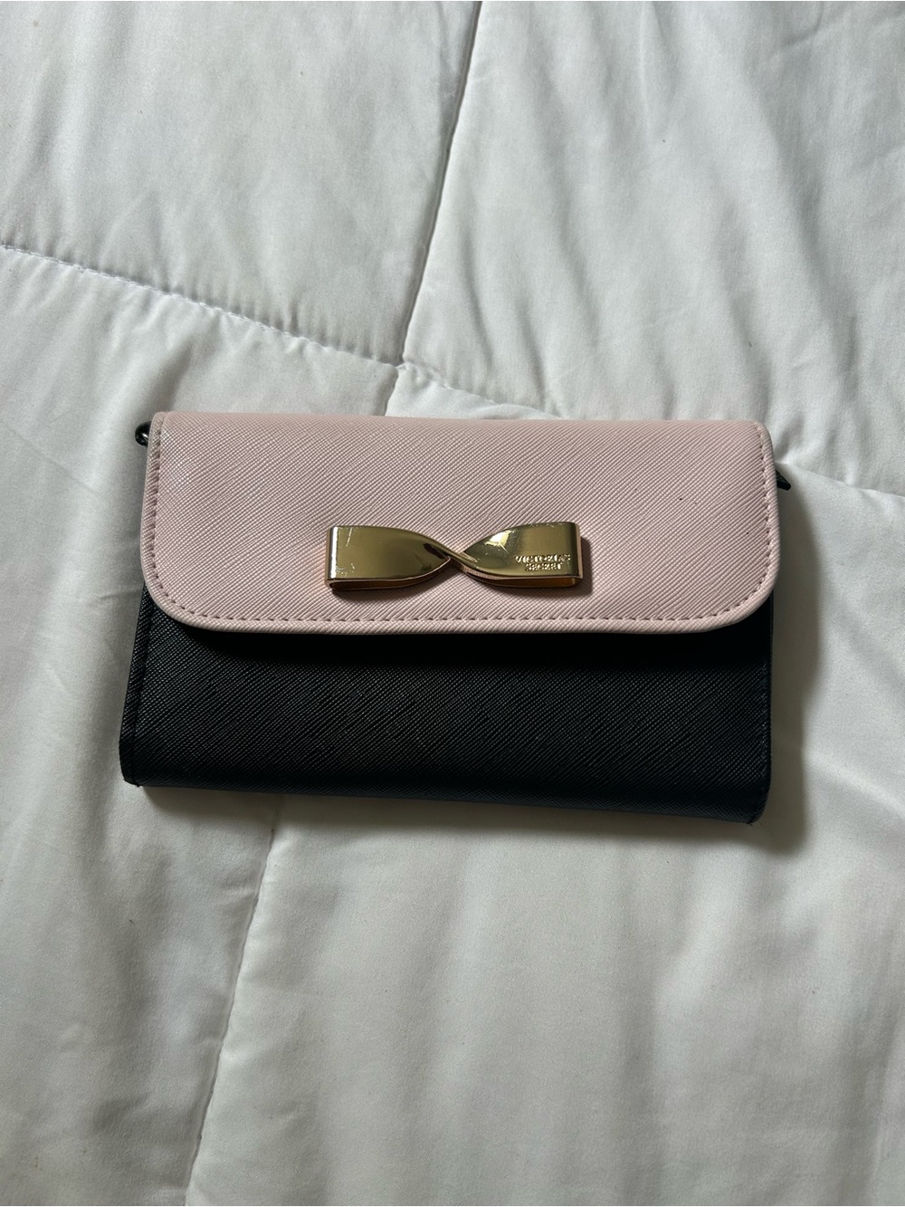 Victoria's Secret Pink and Black Bow-Accent Wallet